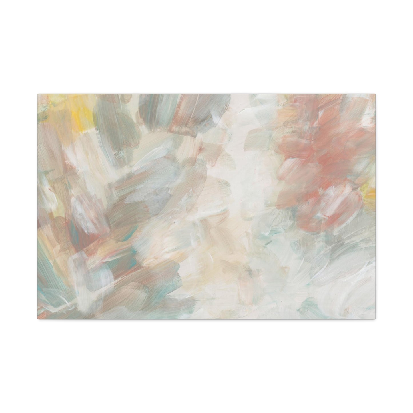 Acrylic Hand Drawn Smear Blot Abstract Art Print on Satin Canvas