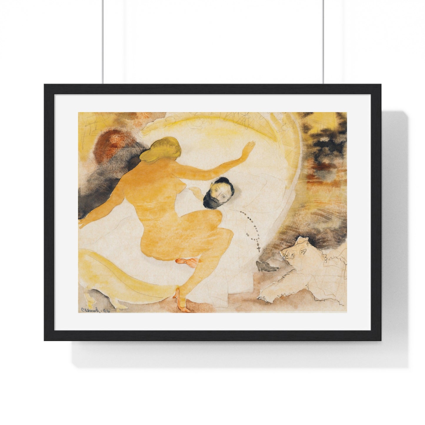 Nana and Count Muffat (1916) by Charles Demuth, from the Original, Framed Print