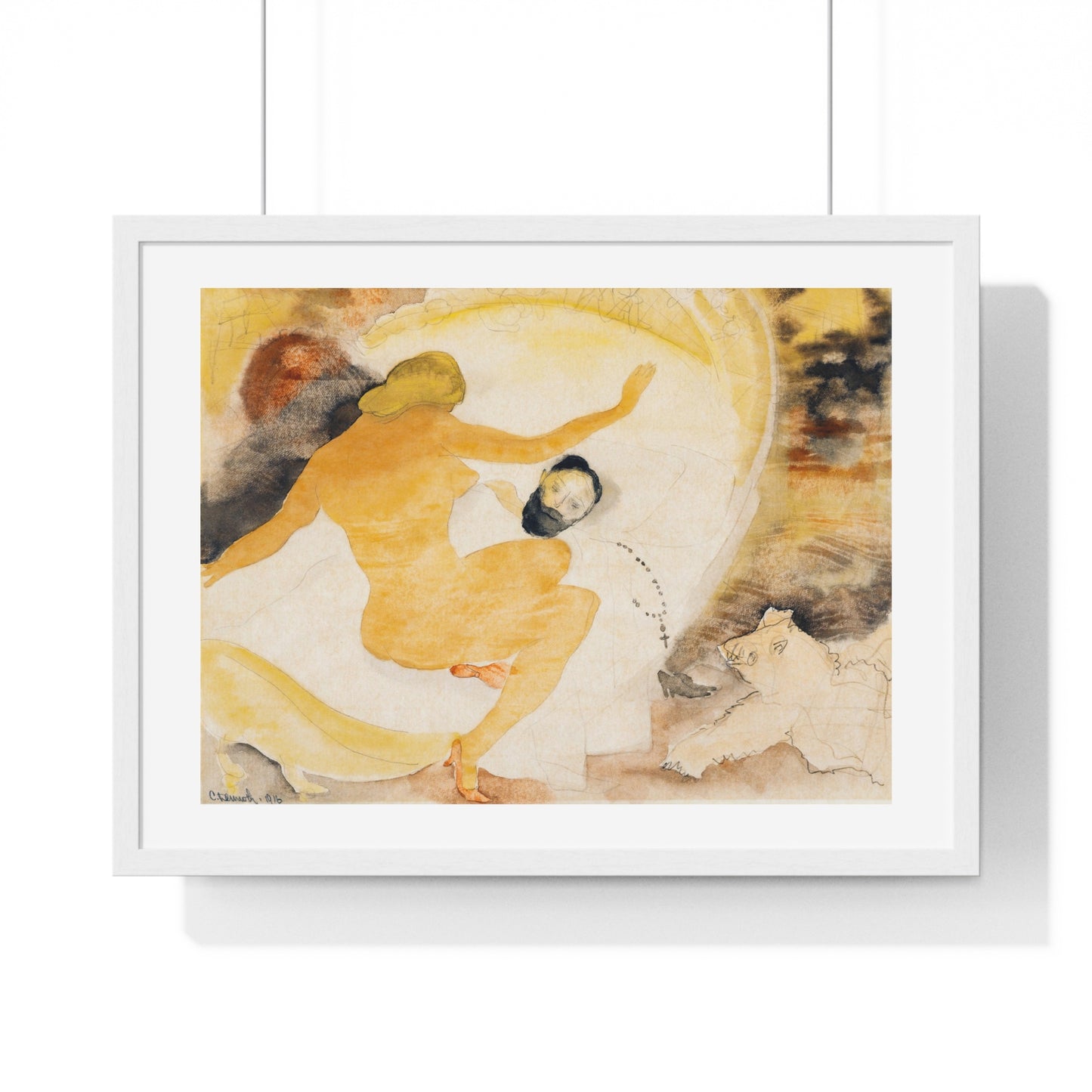 Nana and Count Muffat (1916) by Charles Demuth, from the Original, Framed Print