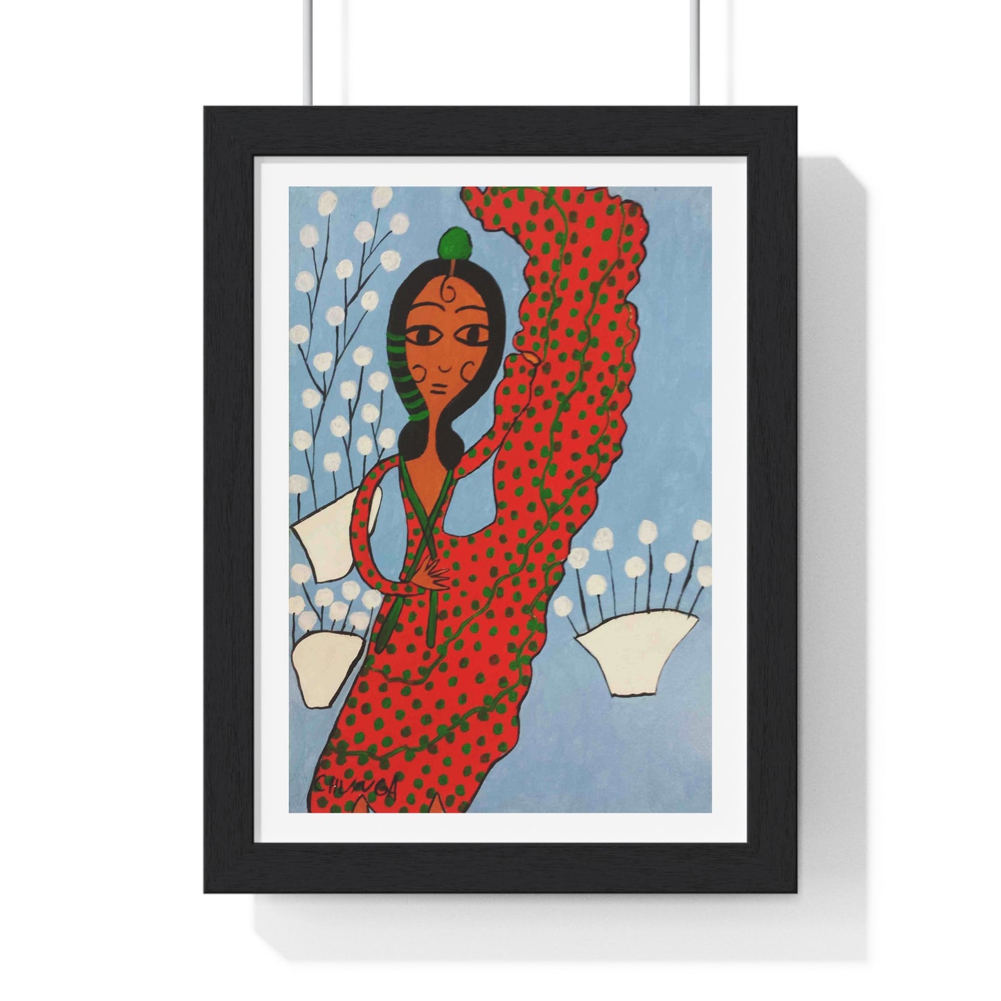 Flamenco Dancer Cartoon Art, from the Original, Framed Print