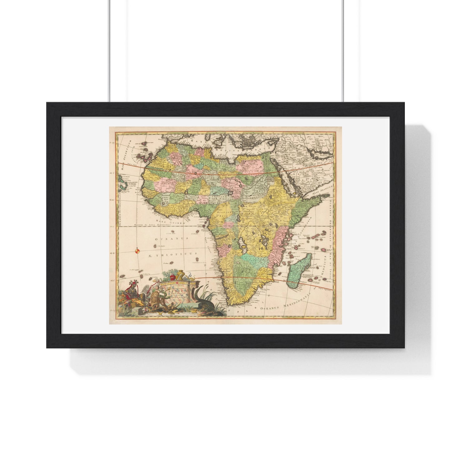 Antique Map of Africa 'Kaart van Afrika' (circa 1690) by Carel Allard, from the Original, Framed Art Print