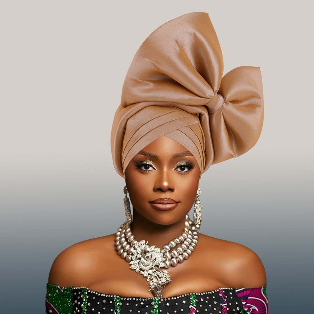 African Headdress Wedding Party Formalwear, Big Bow Hat