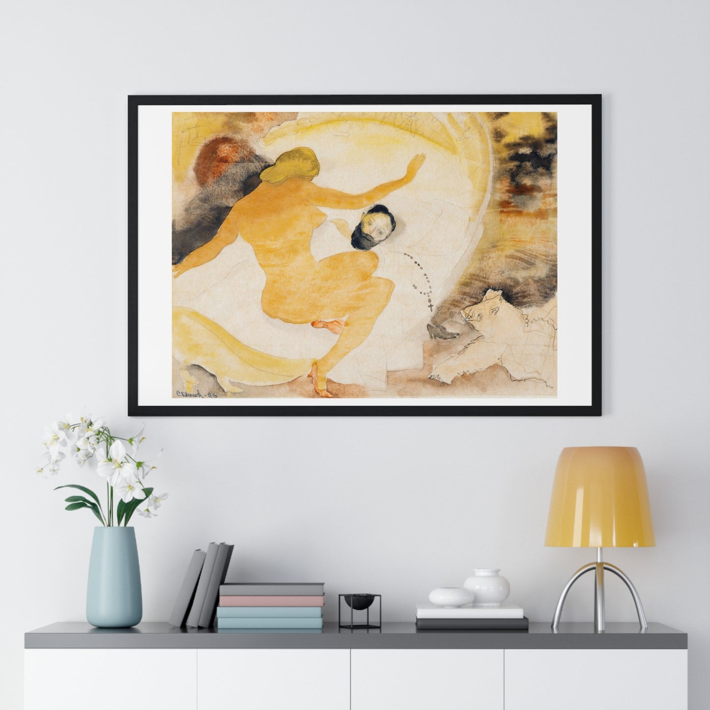 Nana and Count Muffat (1916) by Charles Demuth, from the Original, Framed Print