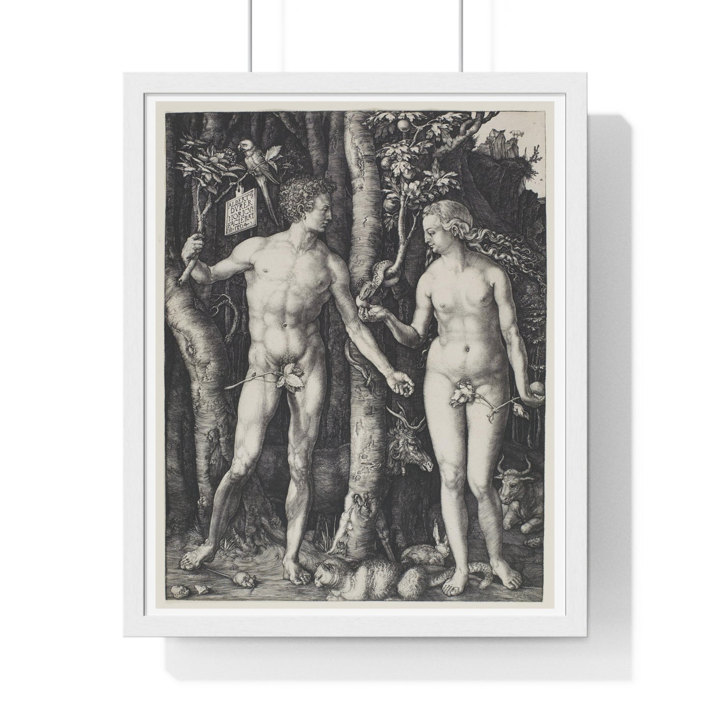 Adam and Eve (1504) by Albrecht Dürer from the Original, Framed Art Print