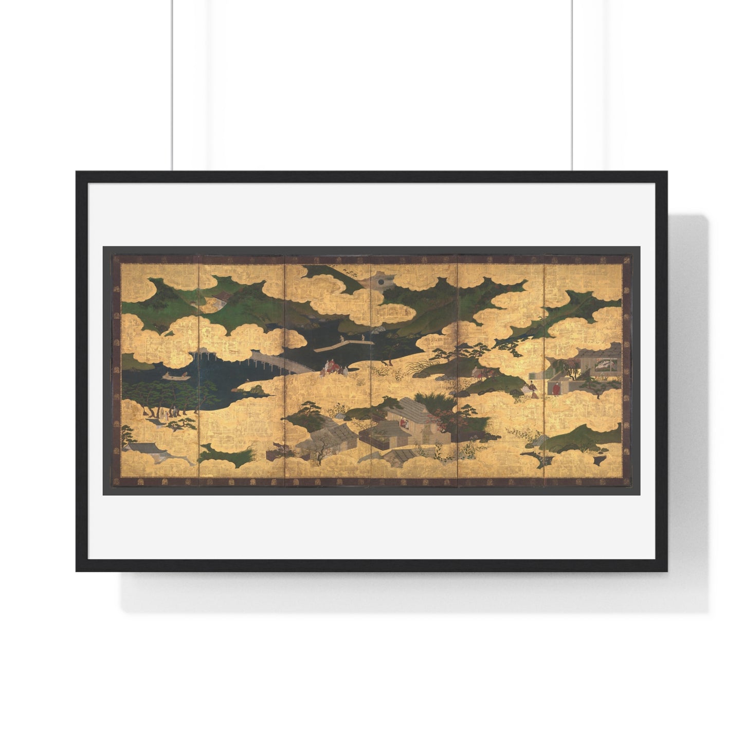 Japanese 13th Century Screen Painting, Kogō and the Imperial Procession to Ōhara, from The Tale of the Heike (Heike Monogatari) Framed Print