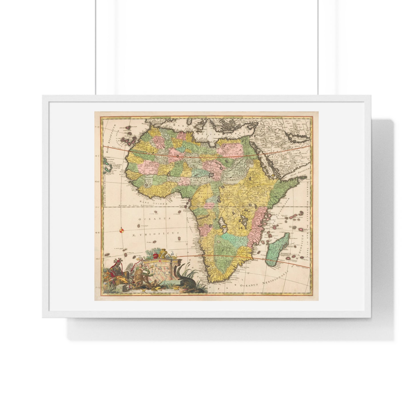 Antique Map of Africa 'Kaart van Afrika' (circa 1690) by Carel Allard, from the Original, Framed Art Print