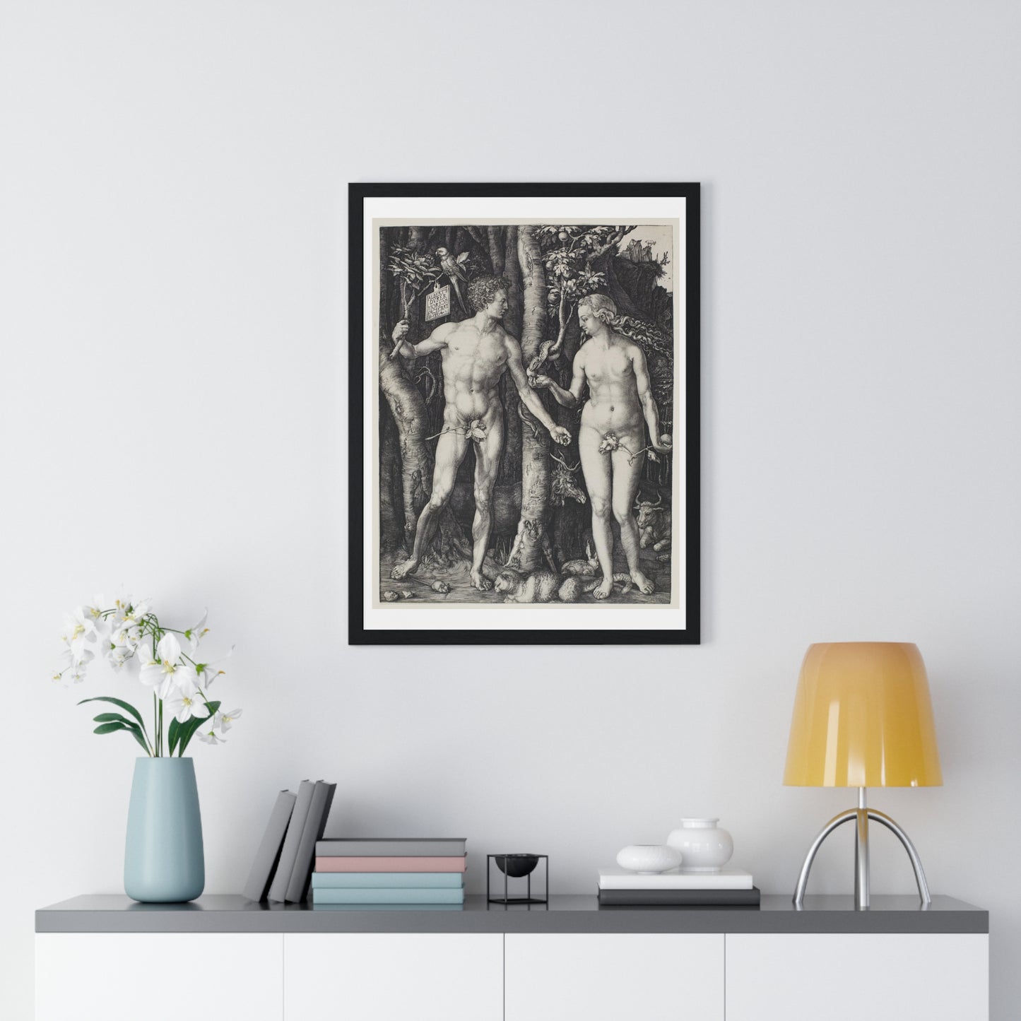 Adam and Eve (1504) by Albrecht Dürer from the Original, Framed Art Print