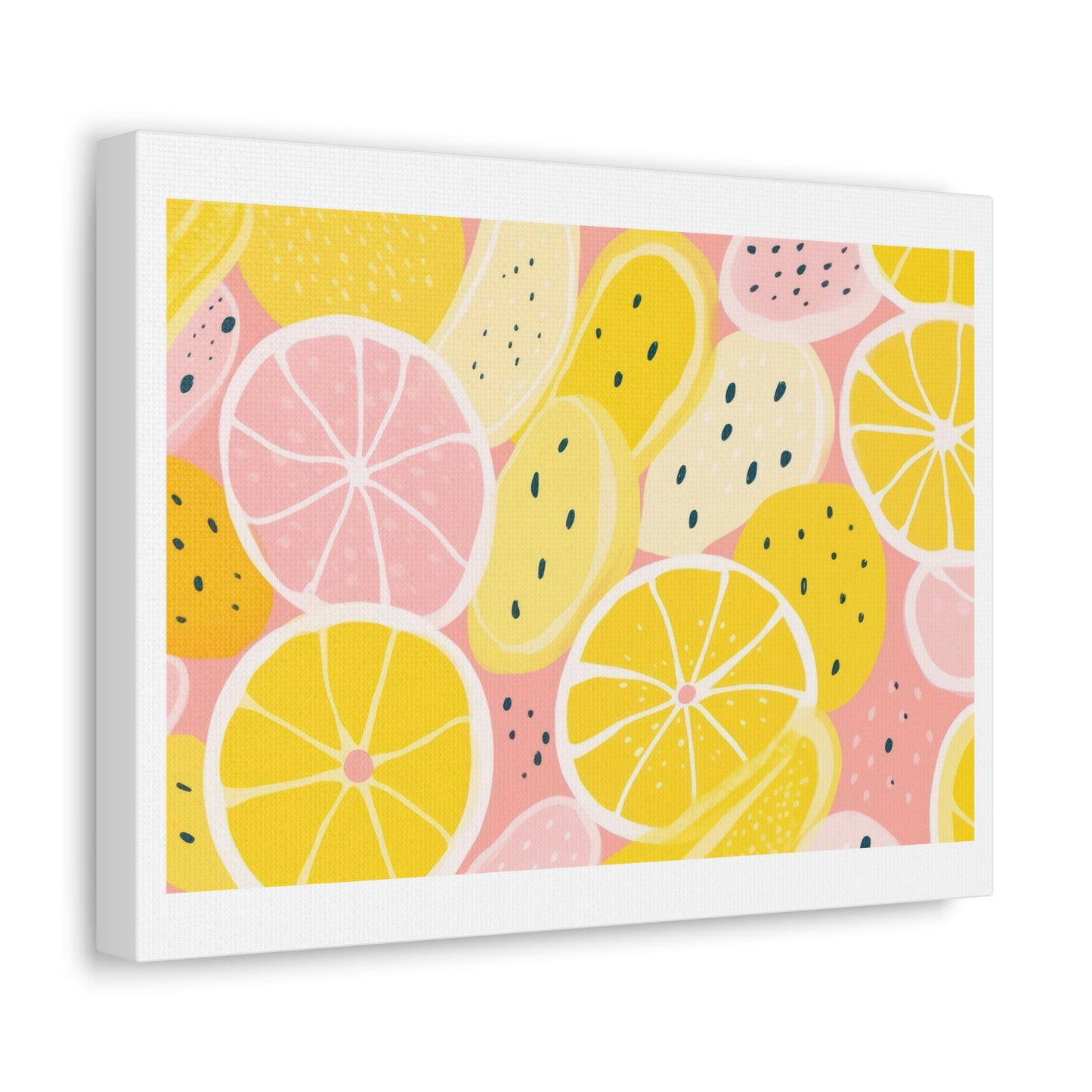 Memphis Lemon Abstract Painting 'Designed by AI' Art Print on Canvas