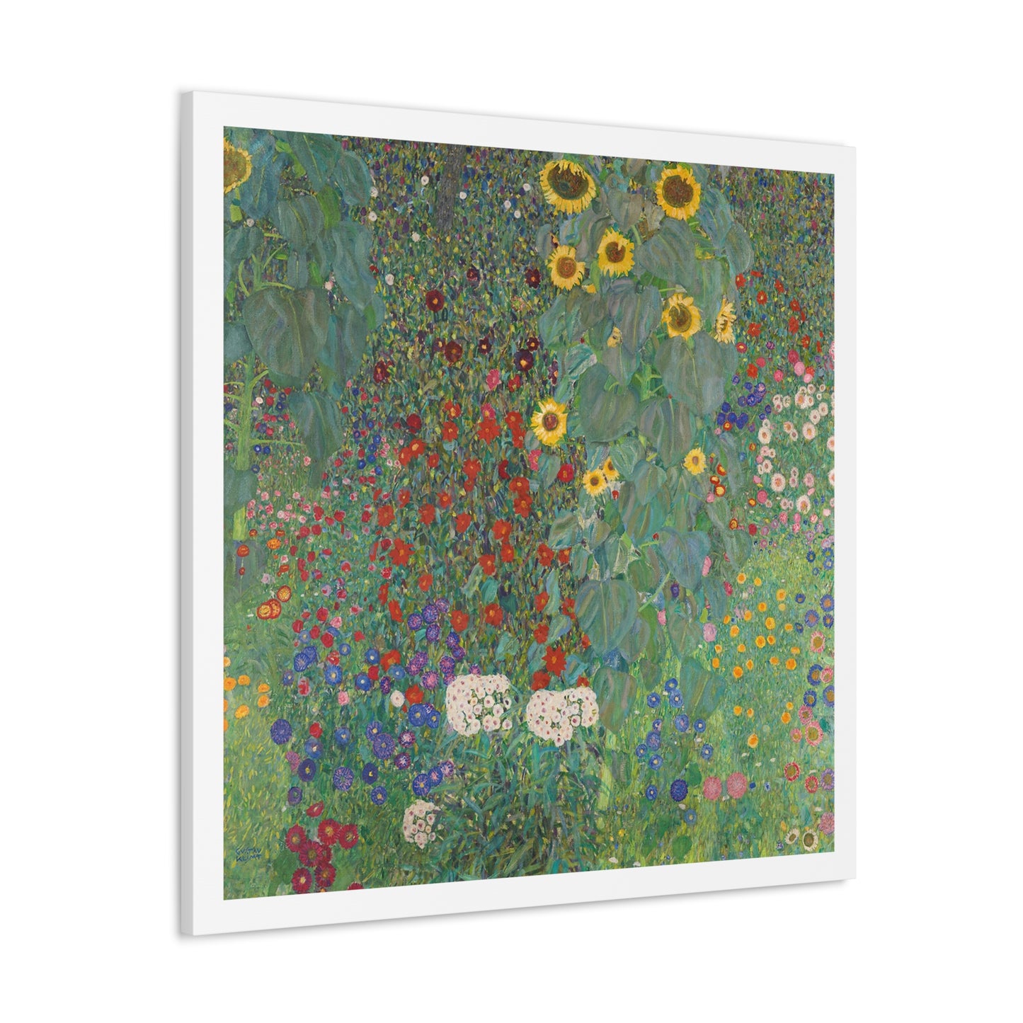 Farm Garden with Sunflowers (1907) by Gustav Klimt, from the Original, Art Print on Canvas