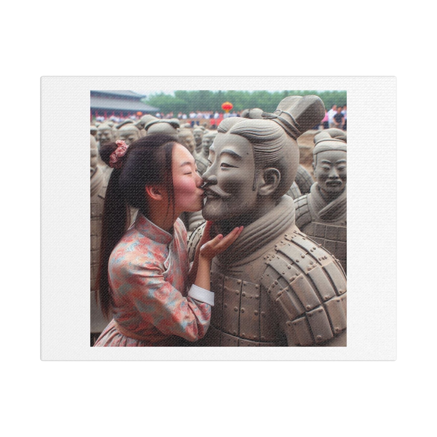 Modern China Meets Ancient China, Abstract Art 'Designed by AI', Print on Canvas