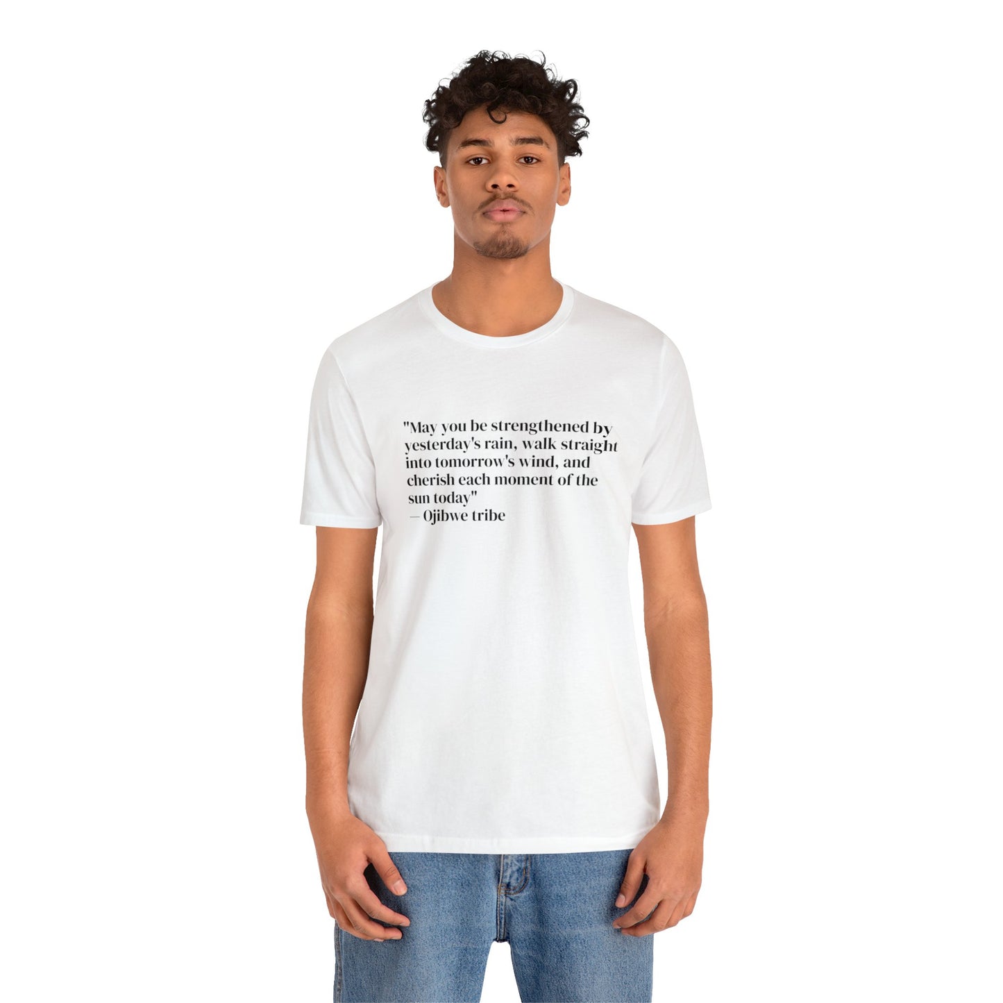 'Gratitude' Ojibwe Native American Tribe Quote, Soft Jersey T-Shirt