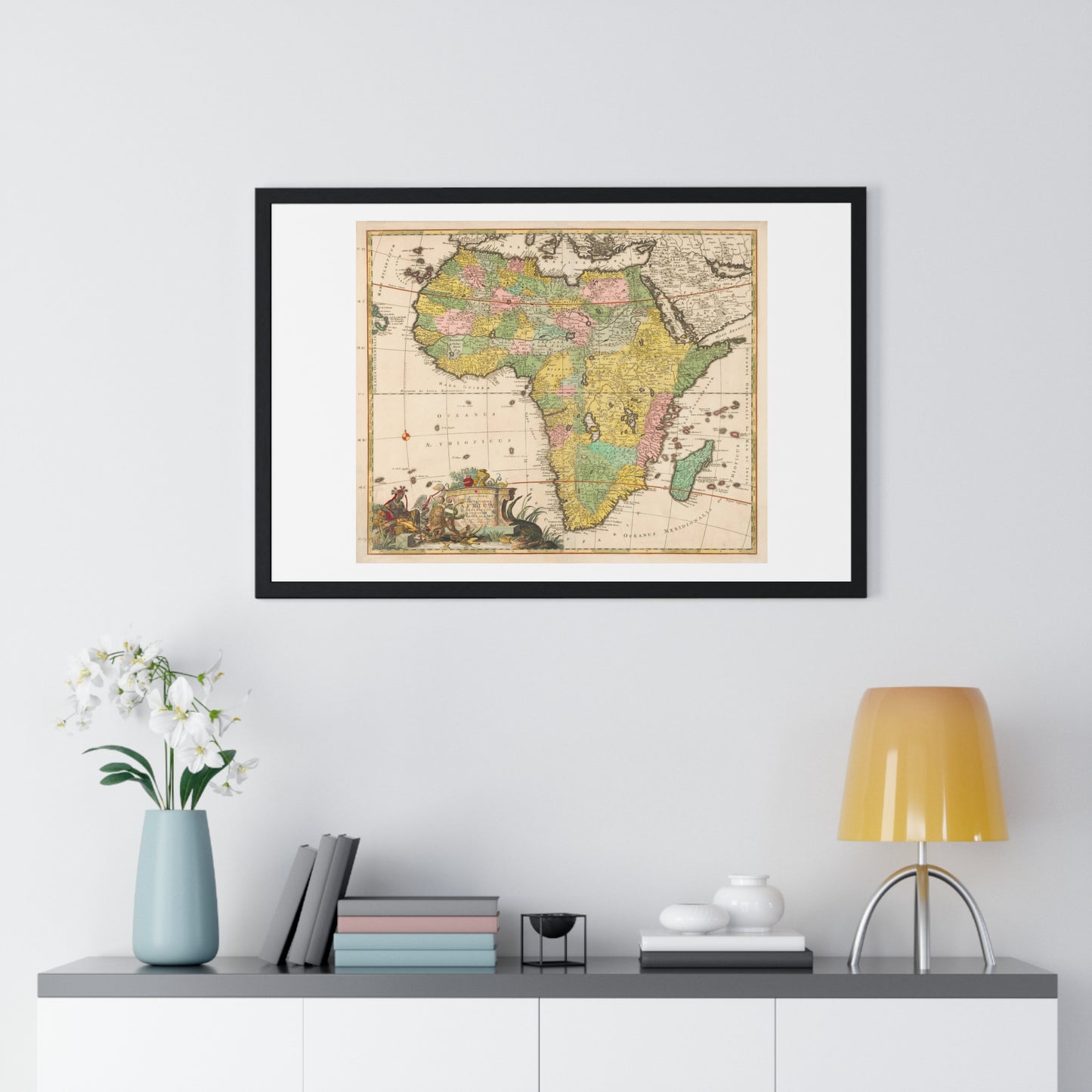 Antique Map of Africa 'Kaart van Afrika' (circa 1690) by Carel Allard, from the Original, Framed Art Print