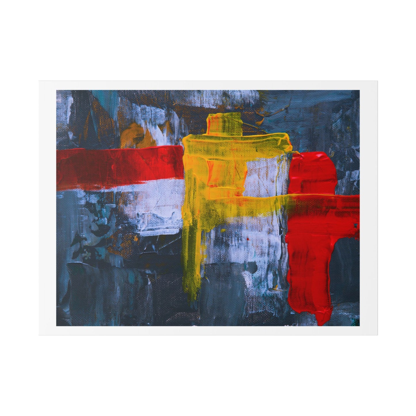 Bold Abstract Palette Knife Painting, Canvas Art Print