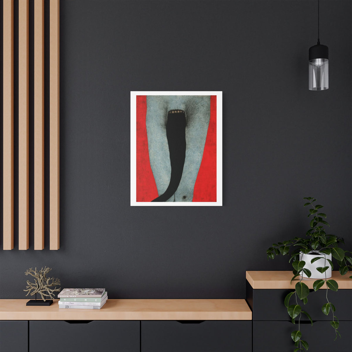 Tongue, Neo-Surrealism, Art Print on Satin Canvas, Stretched