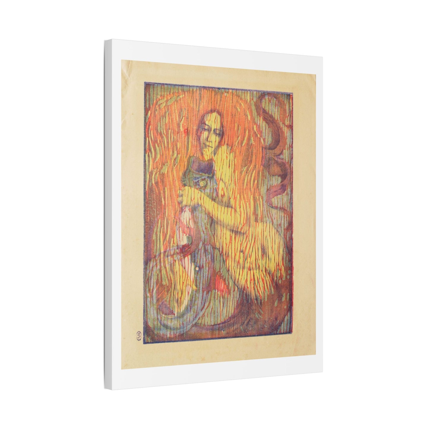 Playful Mermaid (1897) by Paul Herrmann, from the Original, Canvas Art Print