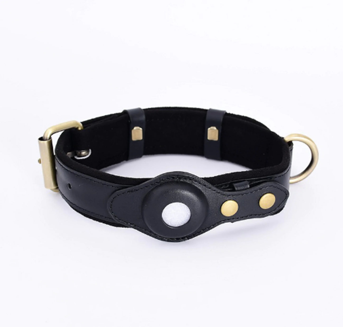 Olixar™ New Design Leather Airtag Trackable Heavy Duty Dog Collar