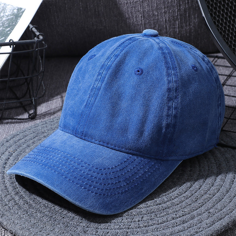 Washed Distressed-Look Simple Baseball Cap Unisex, Multi Colours