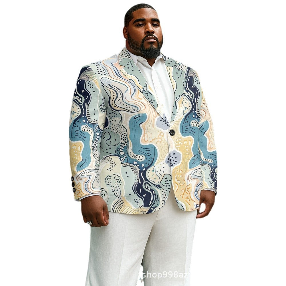 Vibrant Pattern Printed Men's Tuxedo, Suit Jacket, Plus Sizes