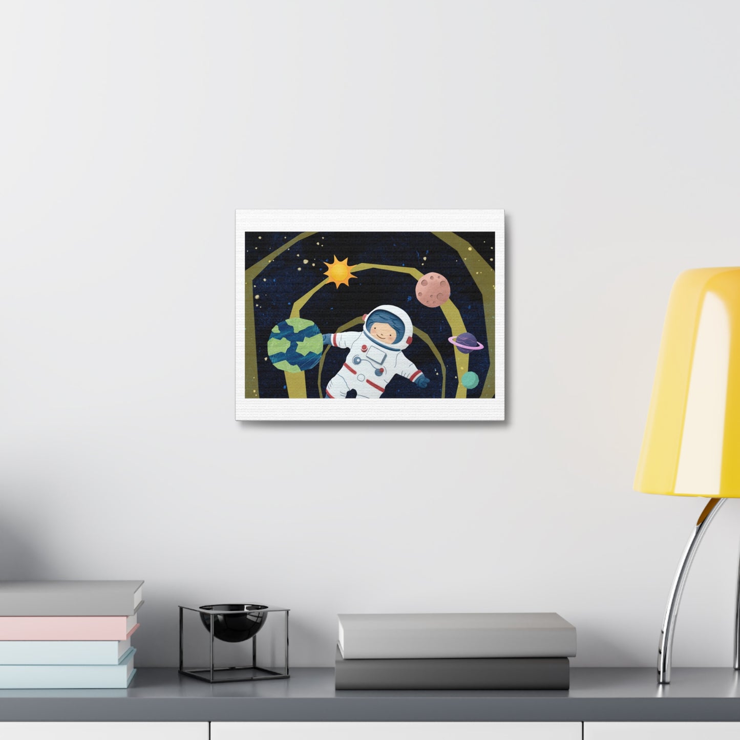 Space Exploration, Paper Craft Illustration, Art Print on Canvas