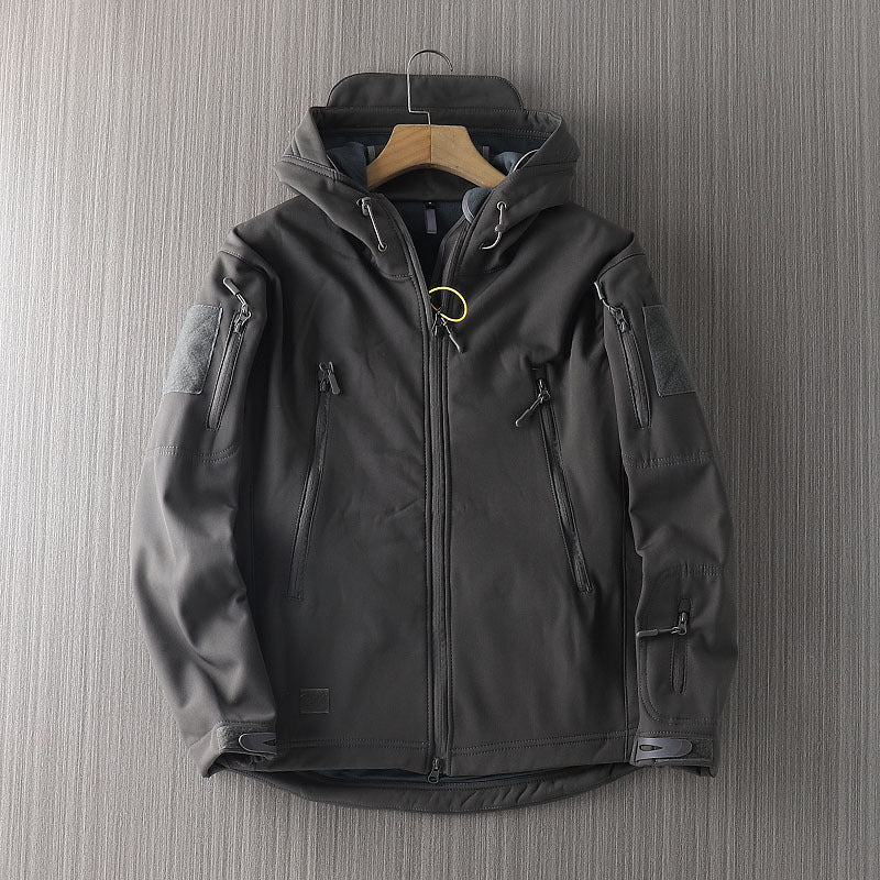 Fashion Waterproof Shell Jacket, Unisex Hooded Sport Activity Coat, Plus Sizes