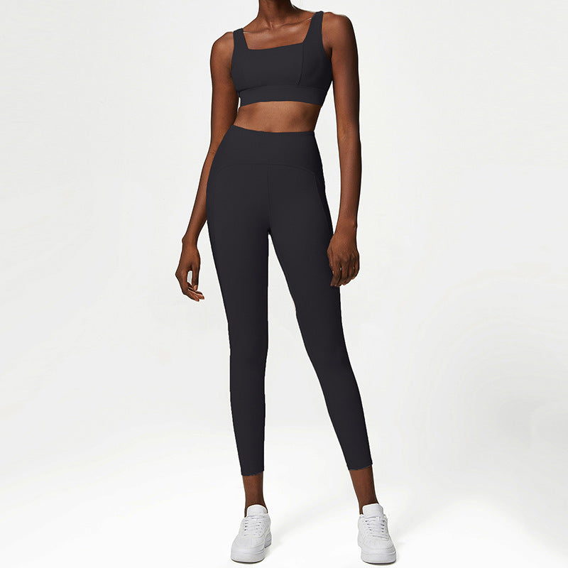 Women's Yoga Two-Piece Clothing Suit, Nude Fitness Activity Wear