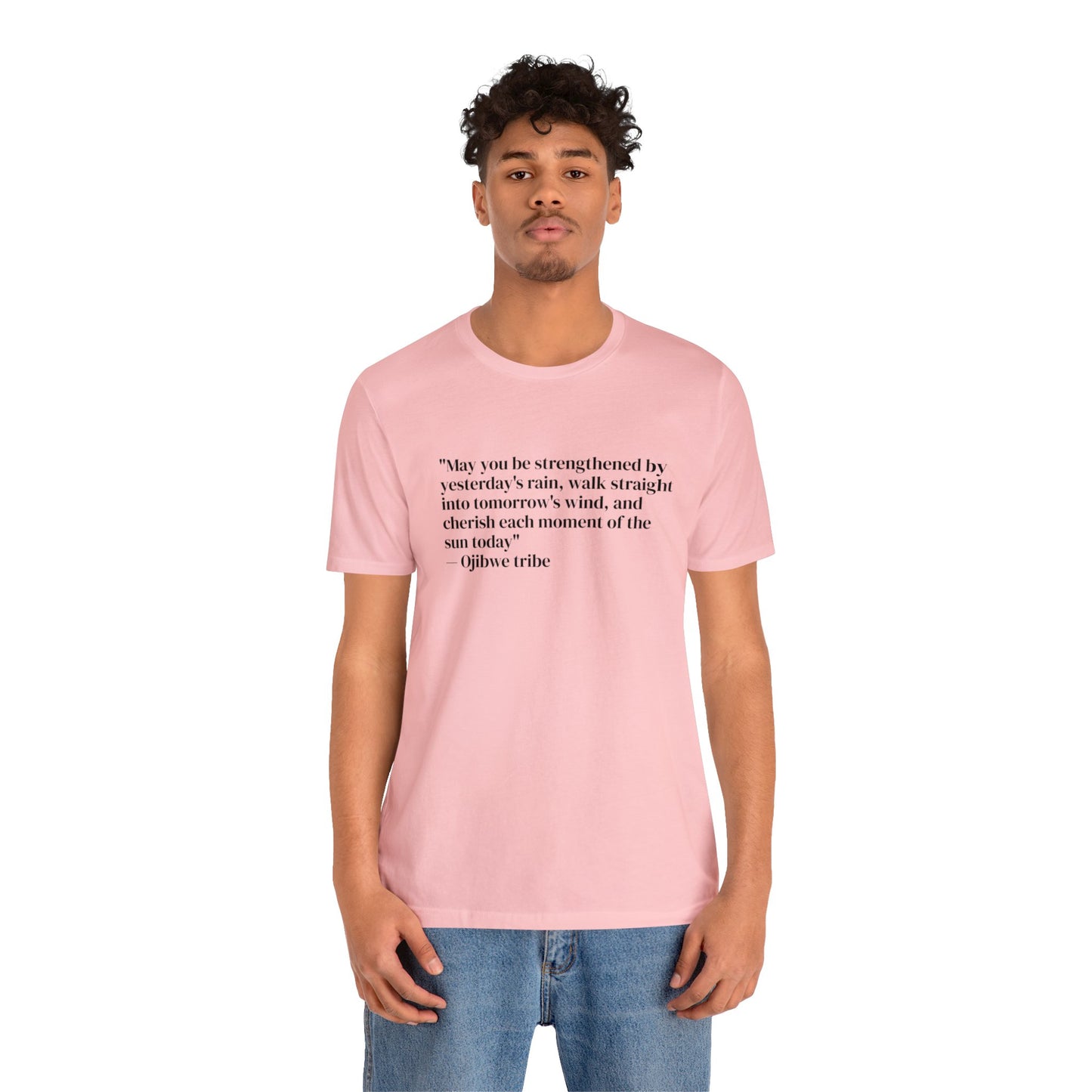 'Gratitude' Ojibwe Native American Tribe Quote, Soft Jersey T-Shirt