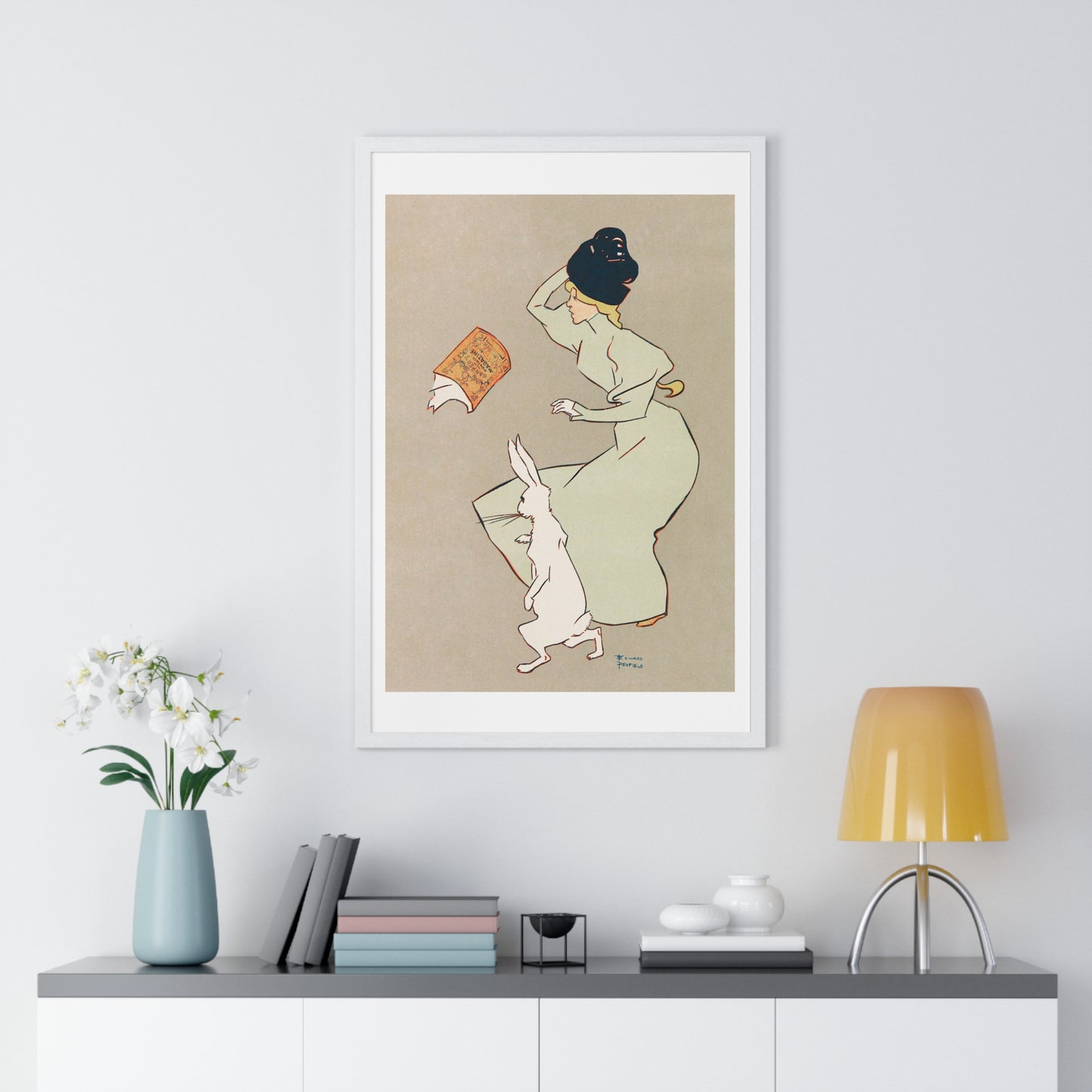 Advertisement for a March Issue of Harper's New Monthly Magazine by anonymous after Edward Penfield (1895 –1900) from the Original, Framed Art Print