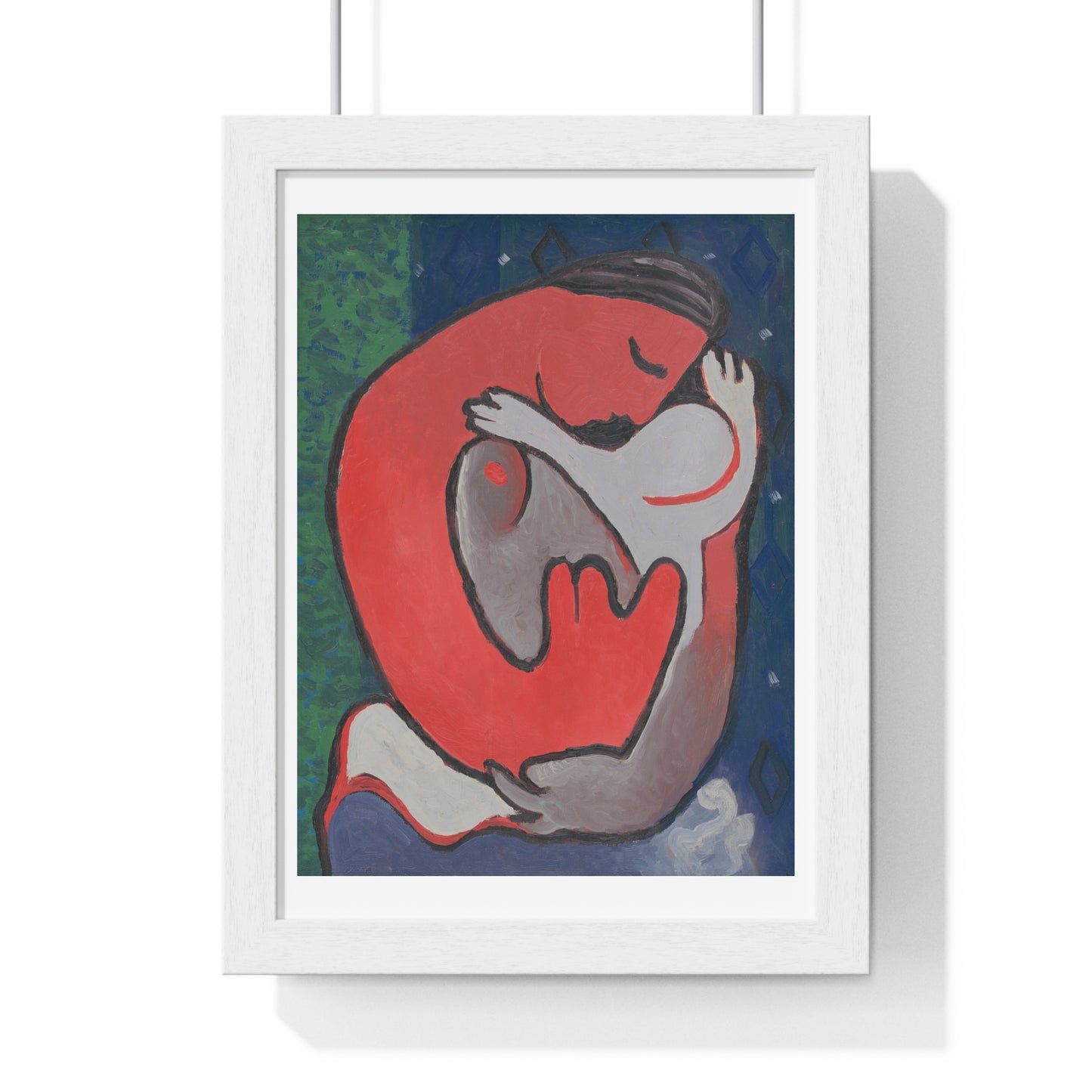 Mother's Embrace (1938) by Mikuláš Galanda, from the Original, Framed Art Print