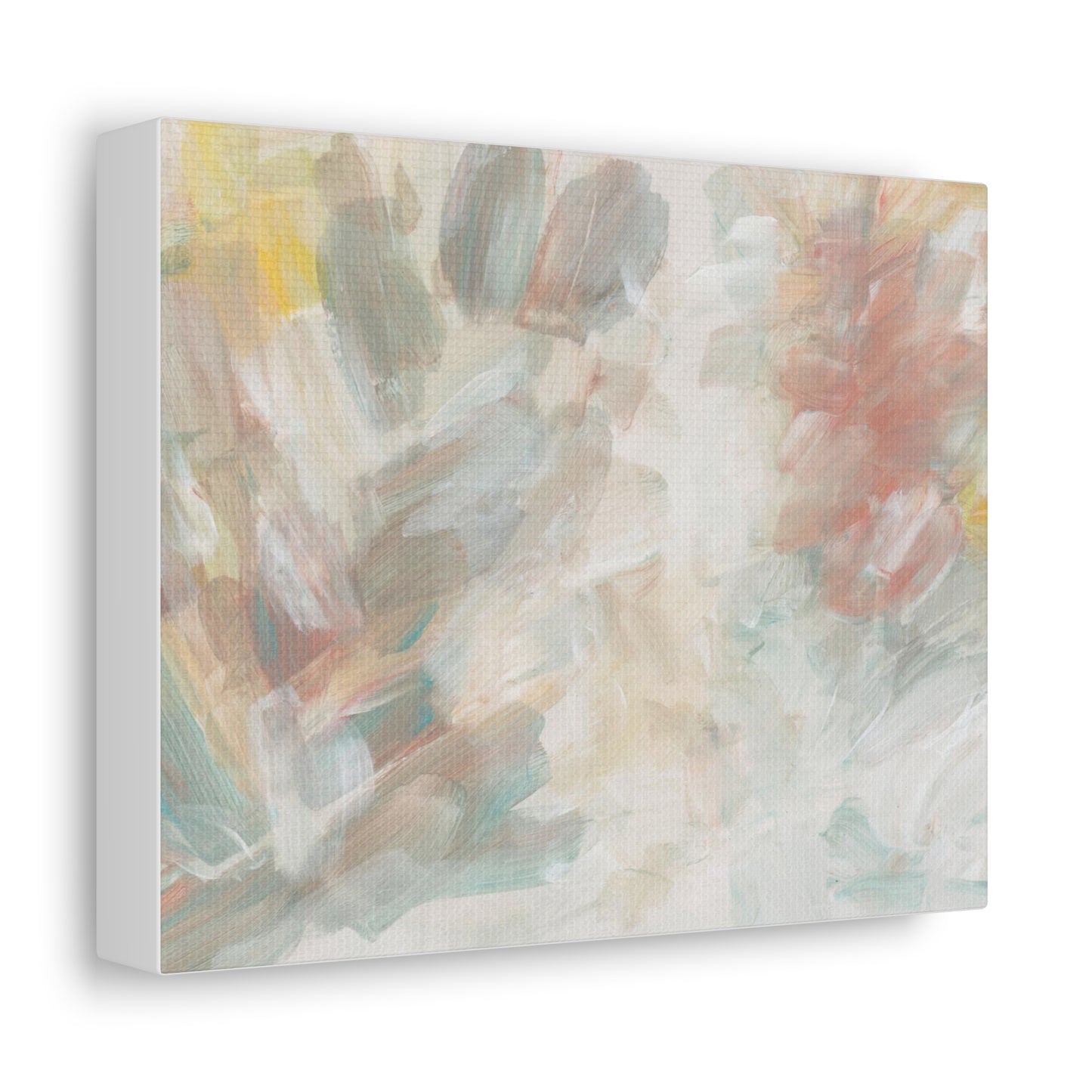 Acrylic Hand Drawn Smear Blot Abstract Art Print on Satin Canvas