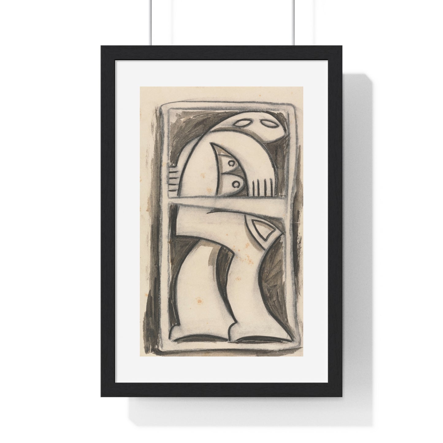 Standing Female Figure, from the Original, Wooden Framed Print