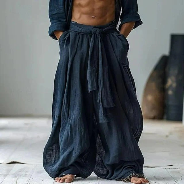 Unisex Linen Trousers, Summer Stretch Yoga Pants
