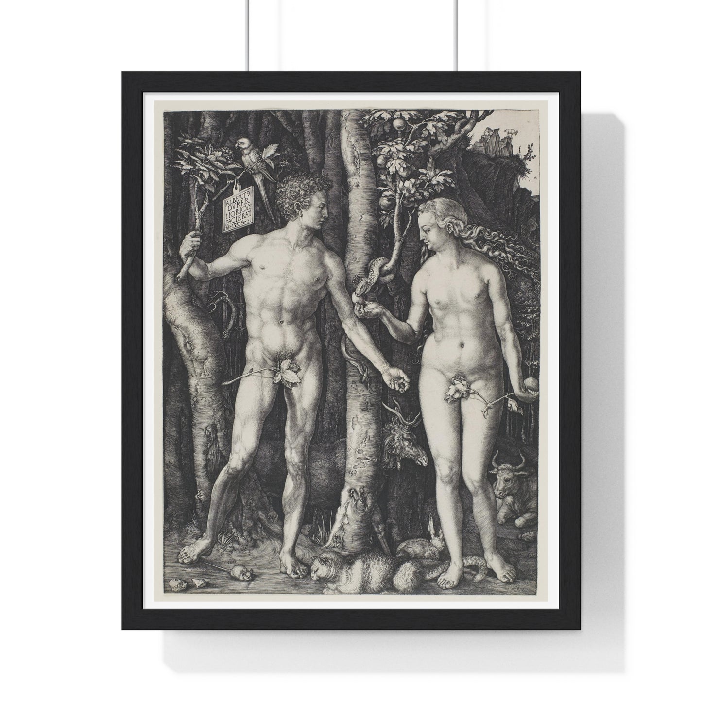 Adam and Eve (1504) by Albrecht Dürer from the Original, Framed Art Print