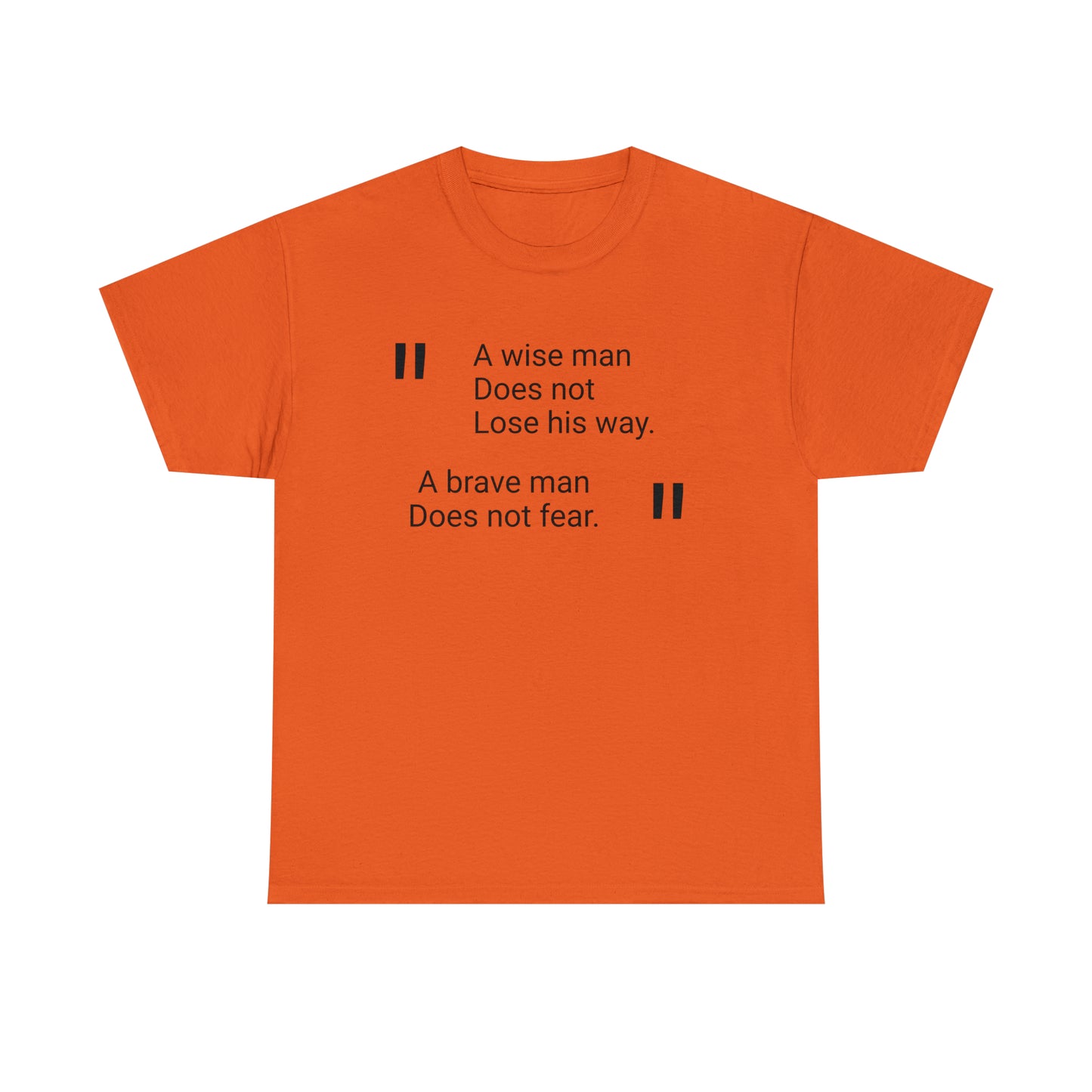 A Wise Man Does Not Lose His Way. A Brave Man Does Not Fear T-Shirt