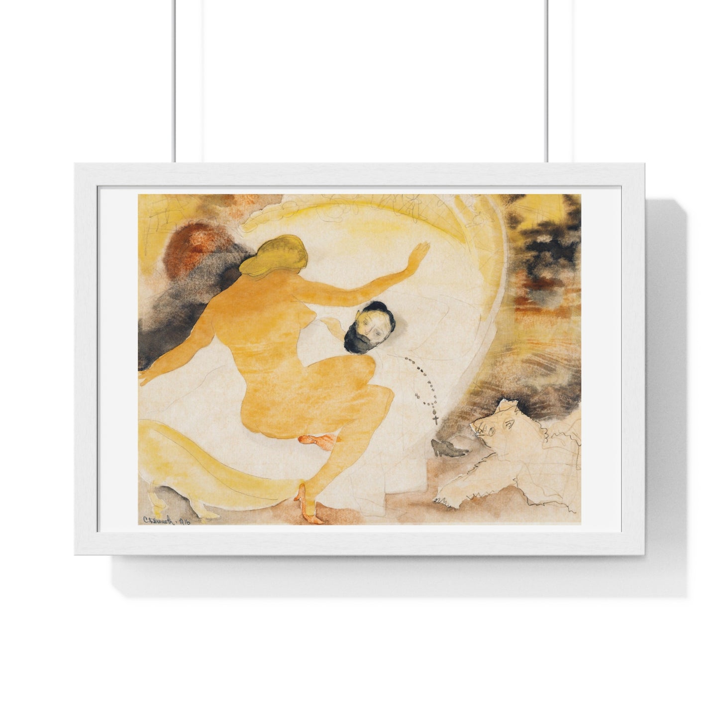 Nana and Count Muffat (1916) by Charles Demuth, from the Original, Framed Print