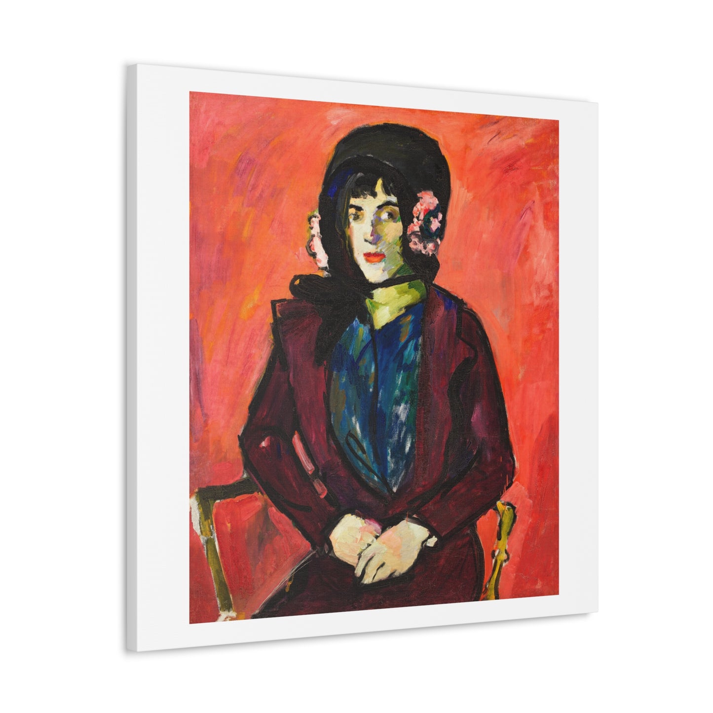 Portrait of a Girl (1909–1914) by Henry Lyman Sayen, from the Original, Print on Canvas