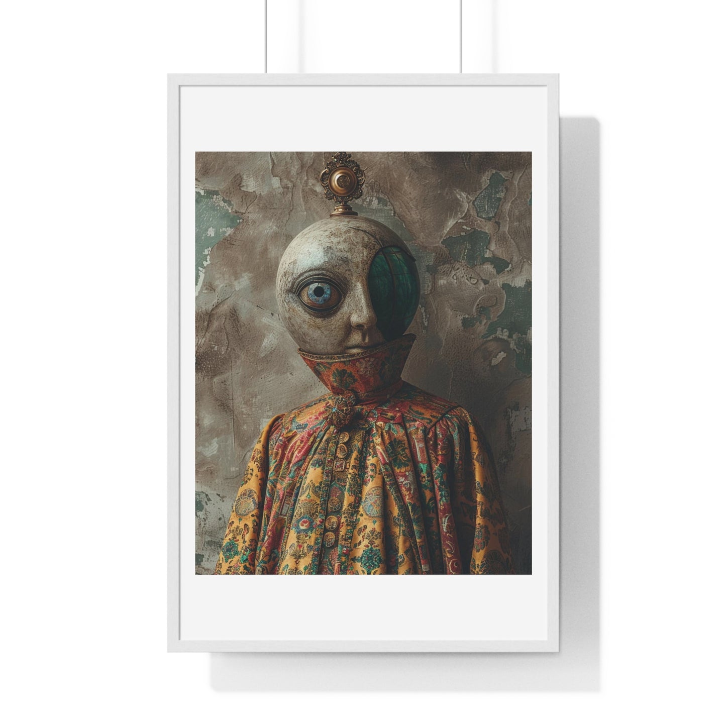 Head Replacement III, Abstract Art 'Designed by AI', Framed Art Print