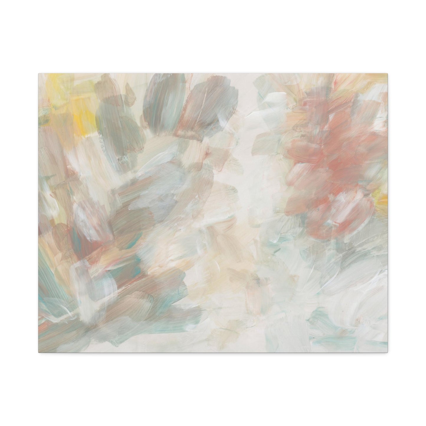 Acrylic Hand Drawn Smear Blot Abstract Art Print on Satin Canvas