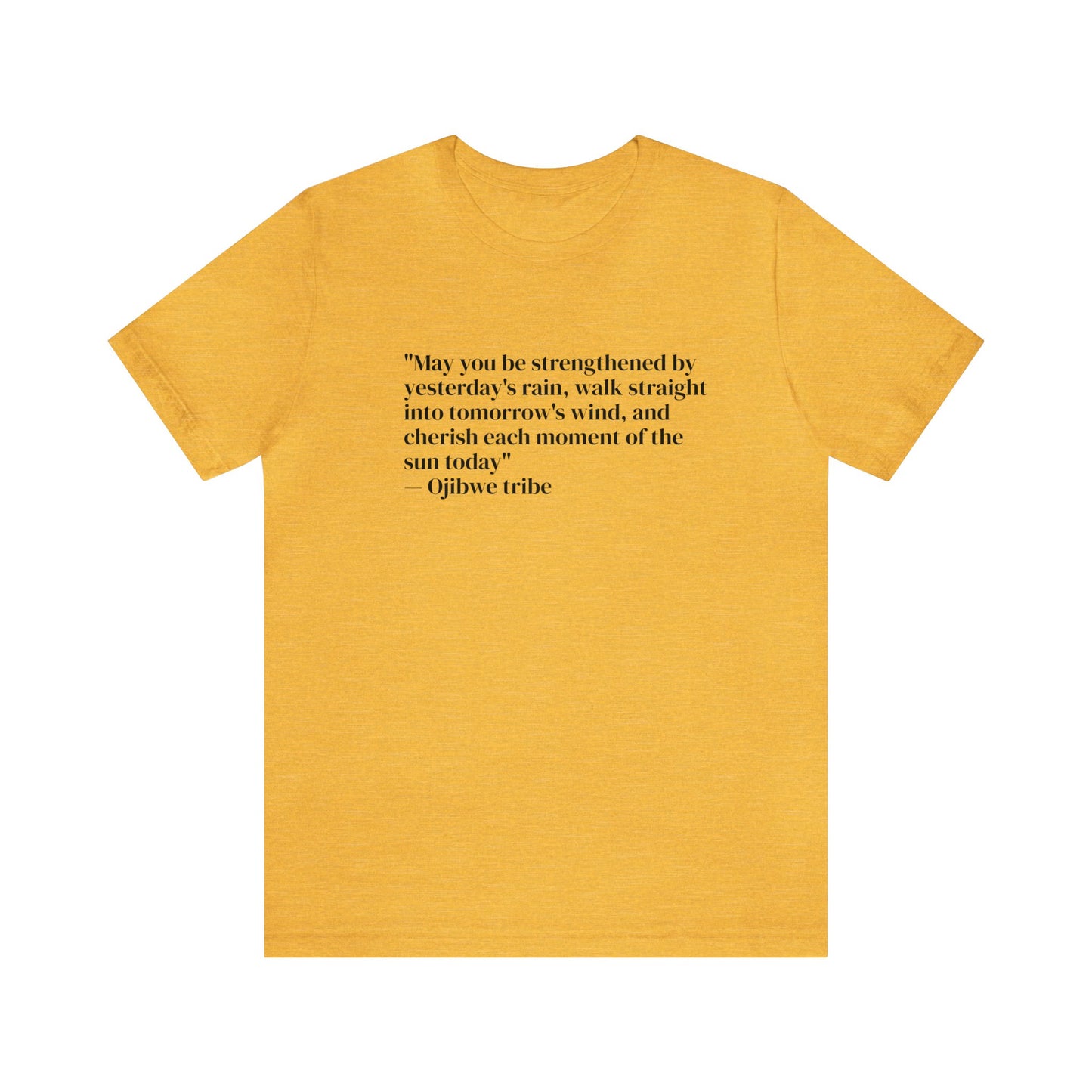 'Gratitude' Ojibwe Native American Tribe Quote, Soft Jersey T-Shirt