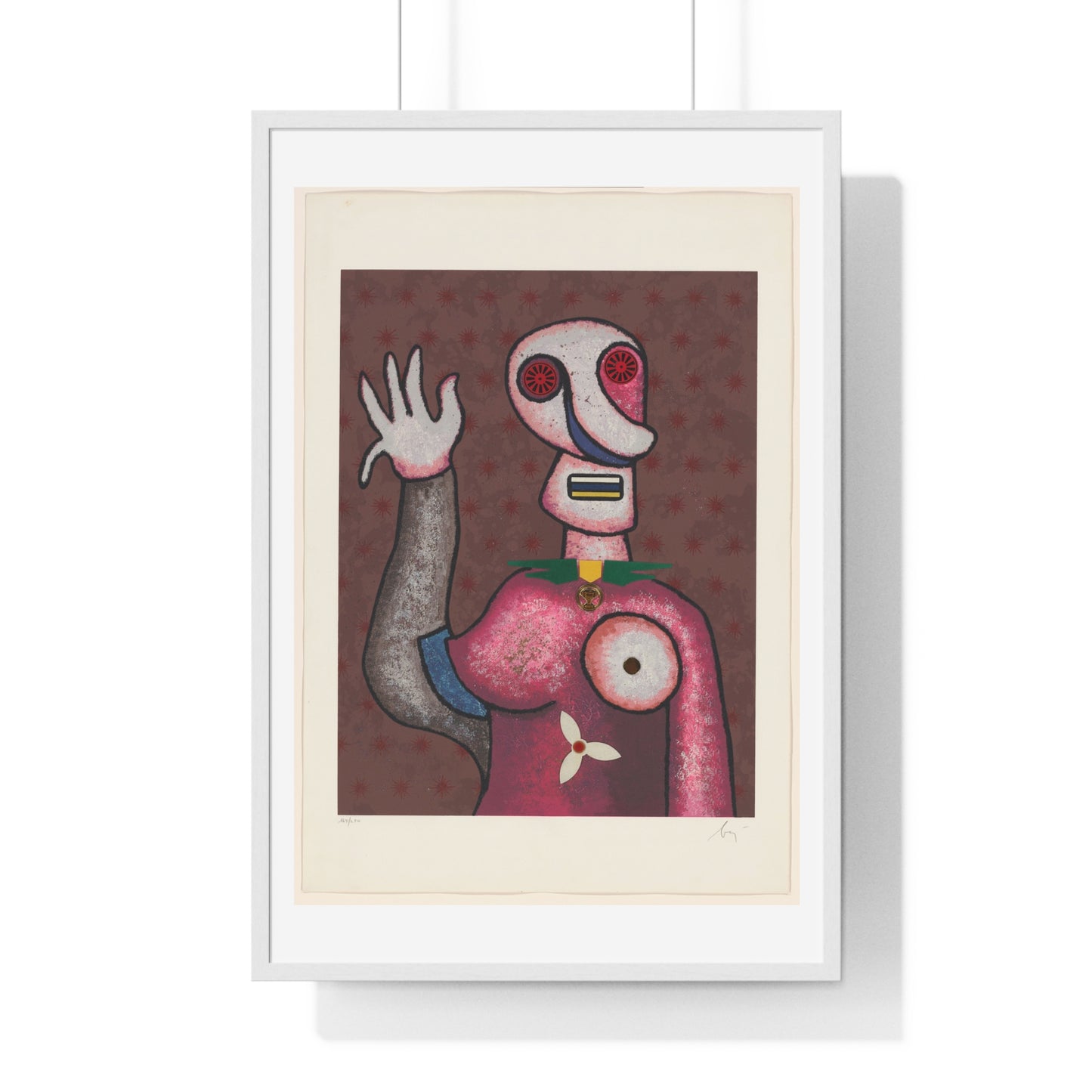 Zwaaiende Ciguur (circa 2009) Artist Unknown, from the Original, Framed Print