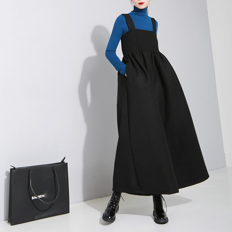 Women's Pleated Suspender Loose One-Piece Oversized Wide-Leg Pants