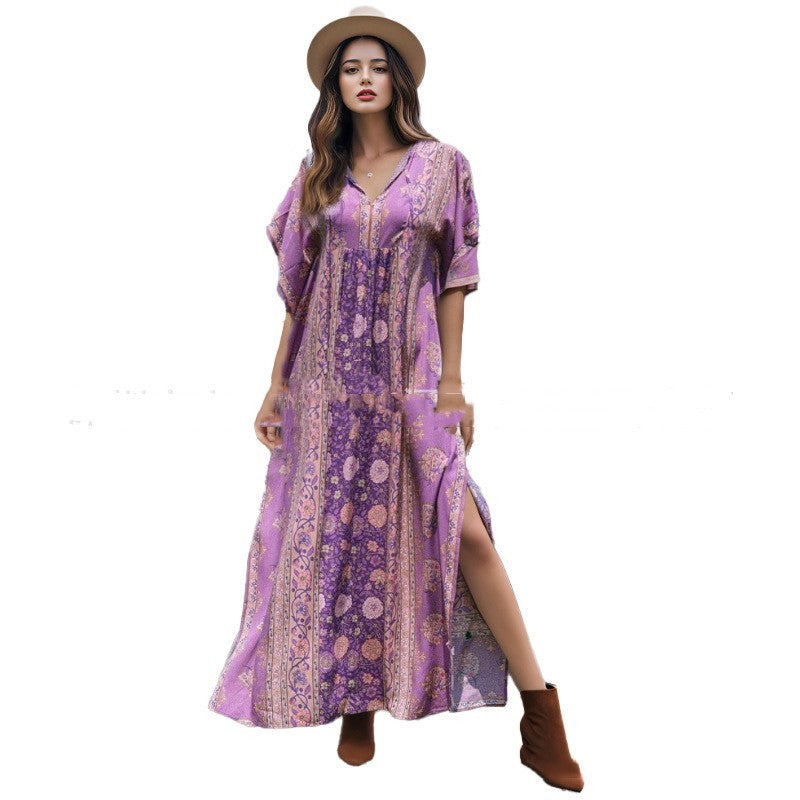 Abstract Print Casual Vacation Beach Dress