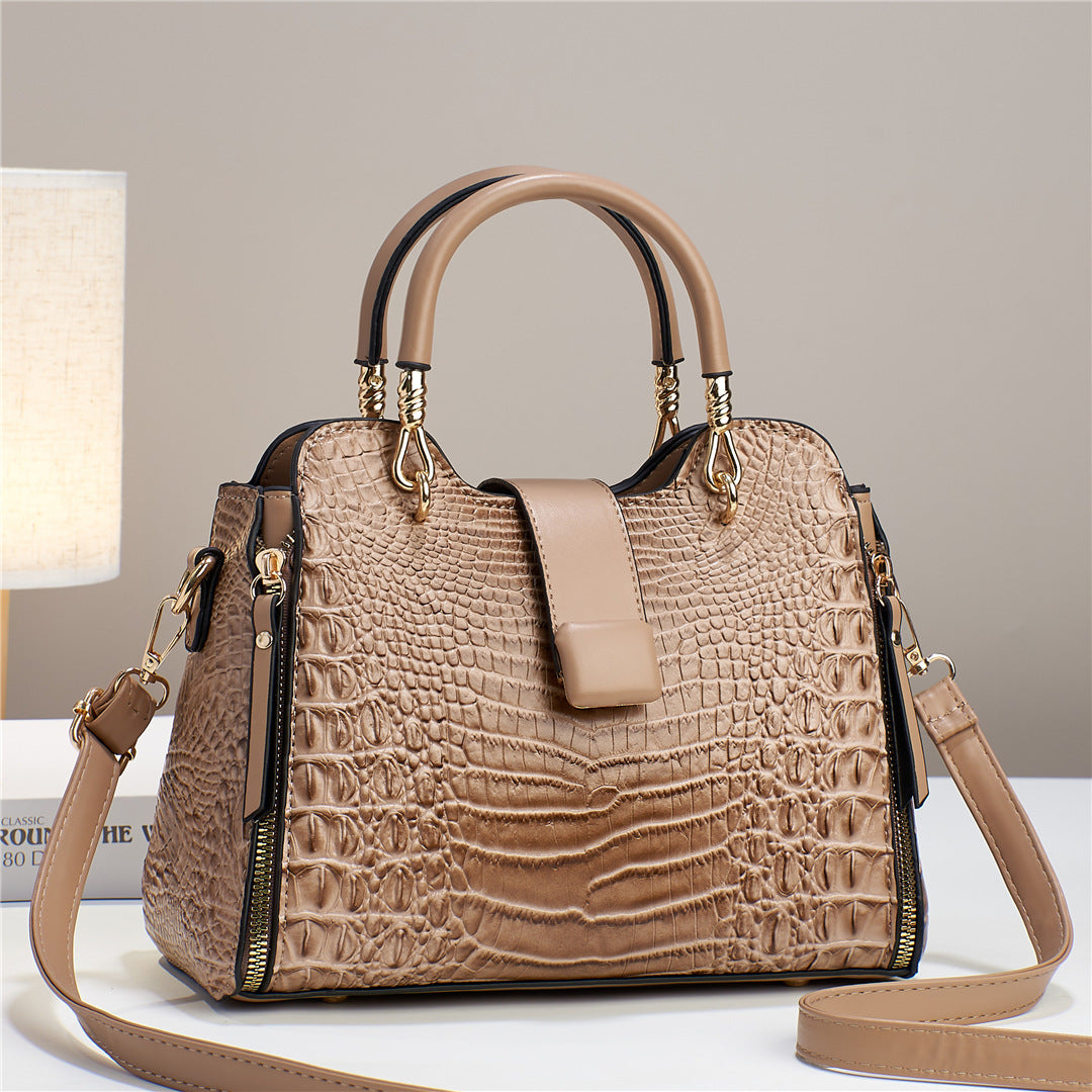 Leather Shoulder Messenger Crocodile Pattern Bag
