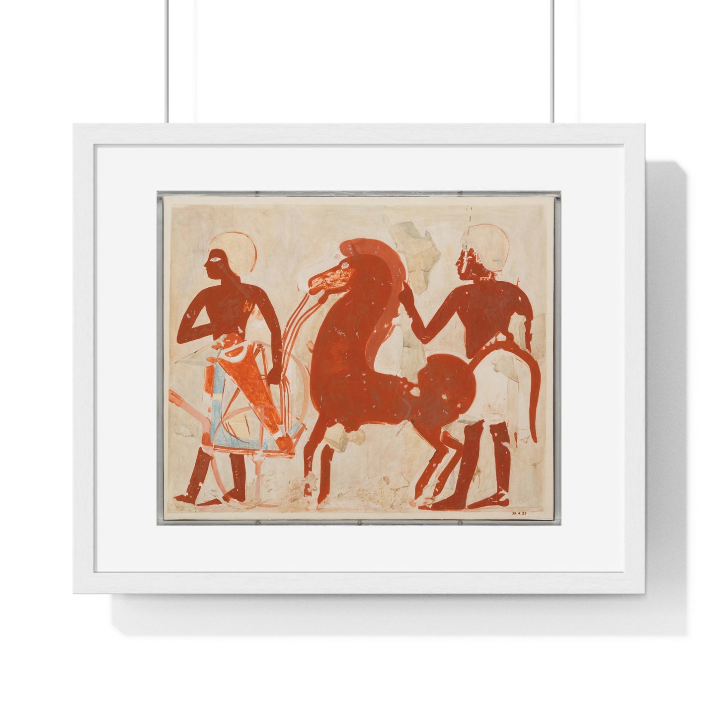 Offerings of a Chariot and Horse, Tomb of Userhat (1922) by Charles K Wilkinson from the Original, Framed Art Print