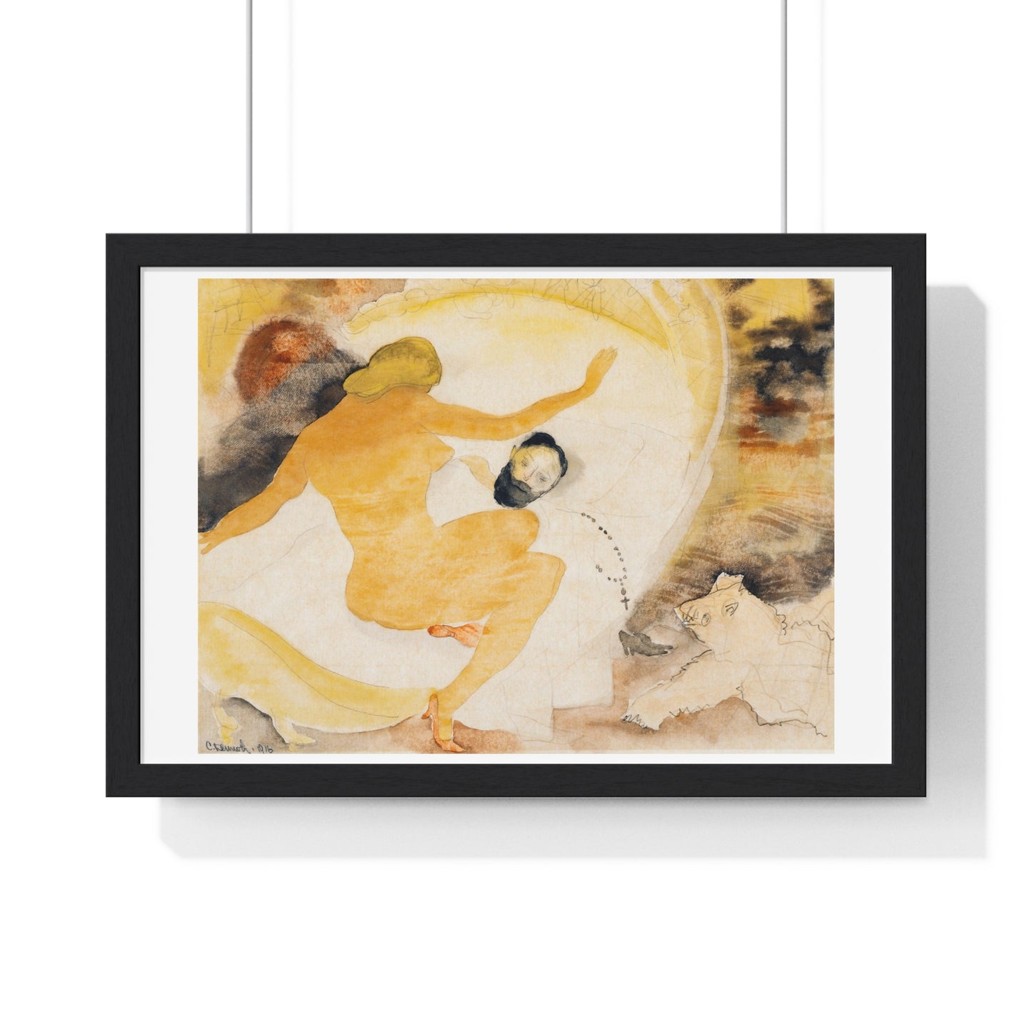 Nana and Count Muffat (1916) by Charles Demuth, from the Original, Framed Print