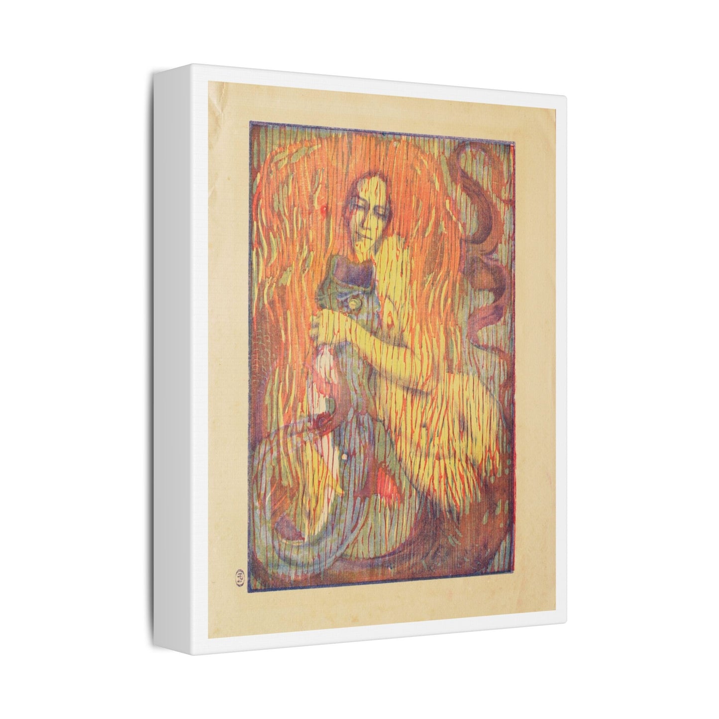 Playful Mermaid (1897) by Paul Herrmann, from the Original, Canvas Art Print