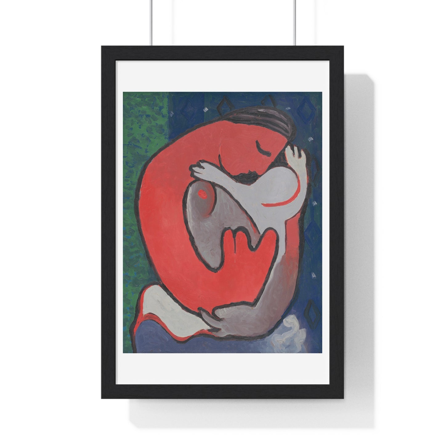 Mother's Embrace (1938) by Mikuláš Galanda, from the Original, Framed Art Print