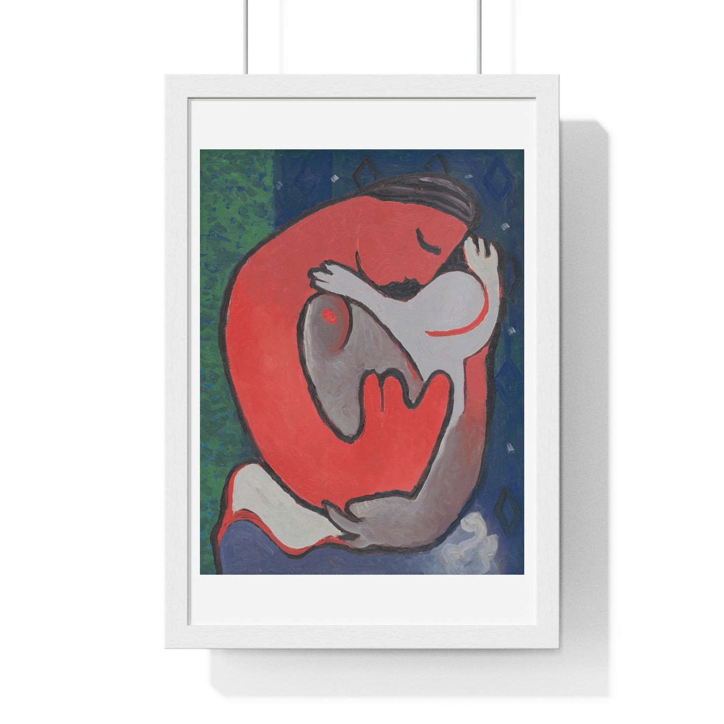 Mother's Embrace (1938) by Mikuláš Galanda, from the Original, Framed Art Print