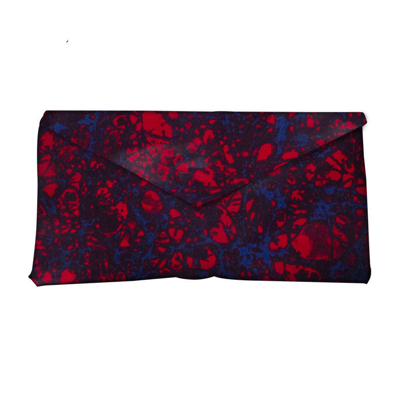 African and Geometric Printed Clutch Handbag