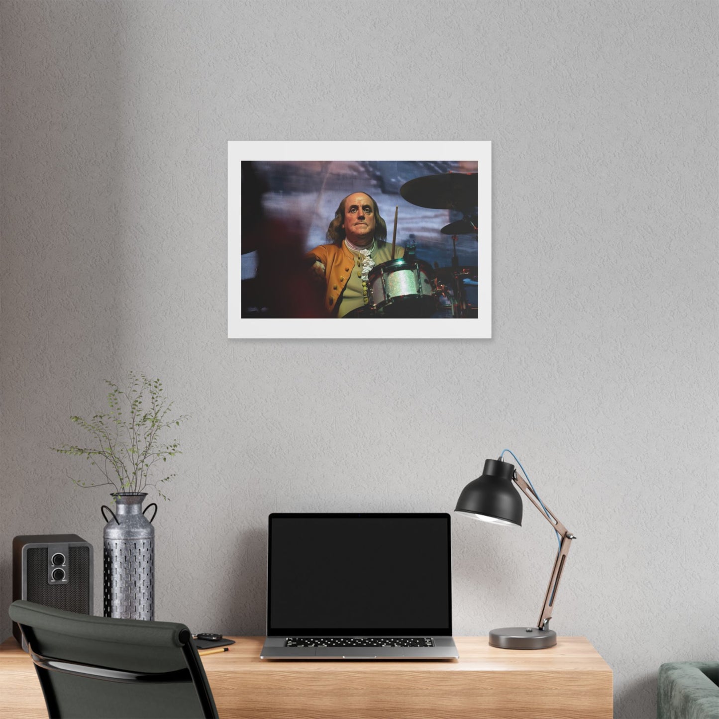 Benjamin Franklin Remixed for the 21st Century 'Designed by AI' Canvas Art Print