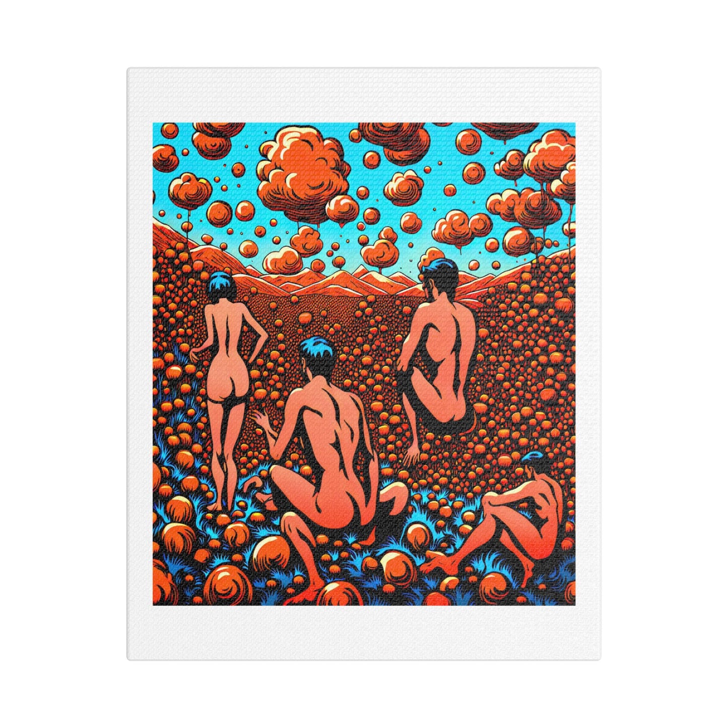 Humans Living in Bubbles of Consciousness 'Designed by AI', Art Print on Canvas